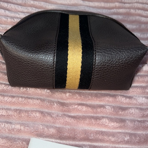 Gucci Web Cosmetic Case Brown Multicolor in Pebbled Calfskin w/black/🎗️ NWOT. - Picture 4 of 13